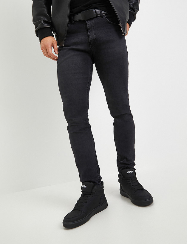 Черные мужские высокие кеды MASCOTTE 128-324021-0602 | ракурс 1