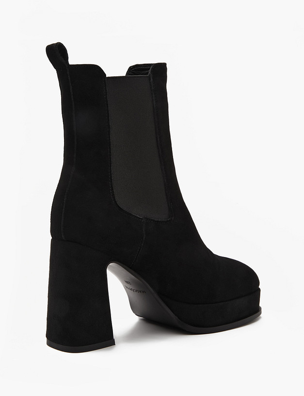 Черные женские велюровые ботильоны MASCOTTE 234-410621-0602 | ракурс 3