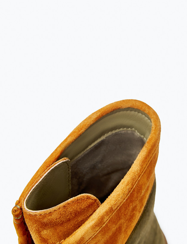 Оливковые женские ботинки из велюра MASCOTTE 22-3180229-3640M | ракурс 6