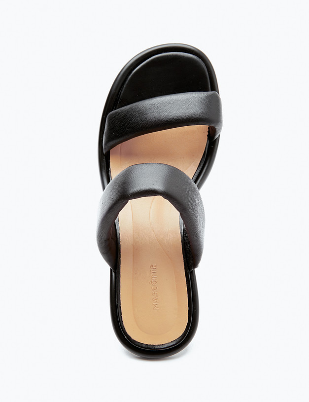 Черные кожаные женские мюли MASCOTTE 233-4126111-7501M | ракурс 4