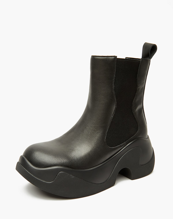 234-324721-0602 Ботинки женские кож.спилок-резина/ворсин черн, Mascotte