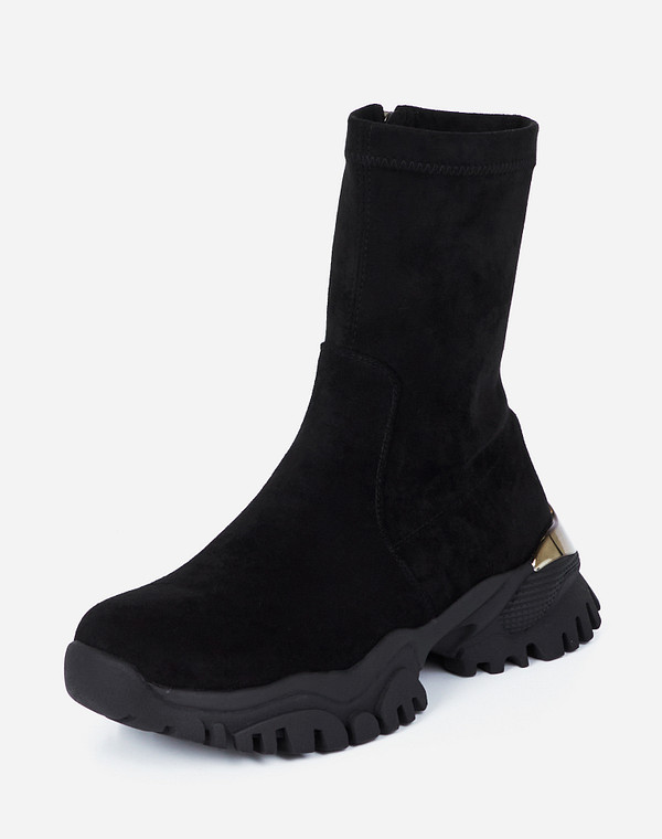 25-121021-2802 Ботинки женские текстиль/ворсин-нат.кожа черн, Mascotte Lite