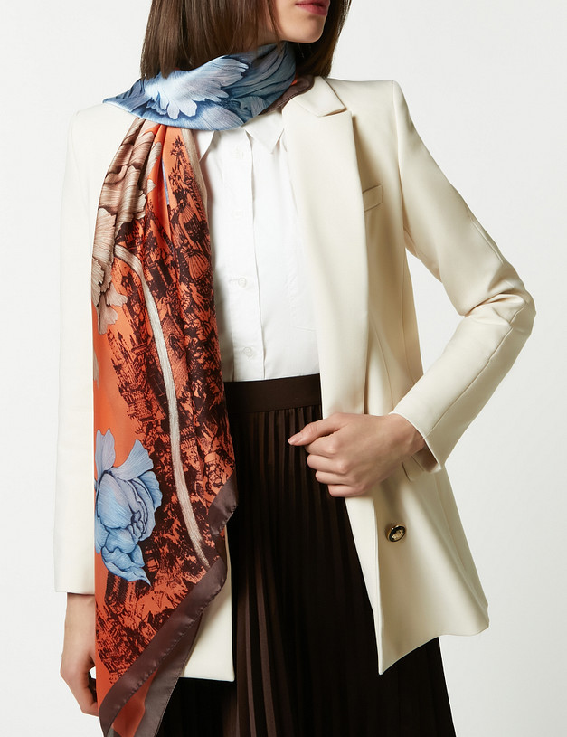 Оранжевый женский платок MASCOTTE 730-2105-2413 | ракурс 1