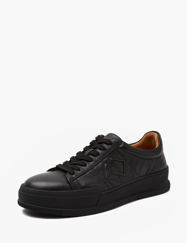 Черные мужские кеды из натуральной кожи MASCOTTE 22-4111811-0102 | ракурс 2