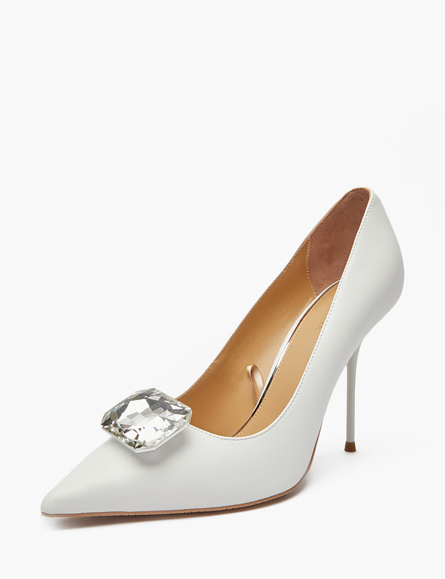 Белые женские туфли на шпильке MASCOTTE 172-5162512-3569M | ракурс 2
