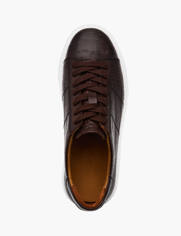 Коричневые мужские кеды из кожи MASCOTTE 22-3193402-0109 | ракурс 4 Коричневые мужские кеды из кожи MASCOTTE 22-3193402-0109 | ракурс 4