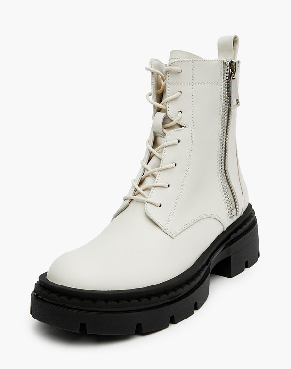 175-3202931-7115M Ботинки женские нат.кожа/мех-нат.кожа бел, Mascotte