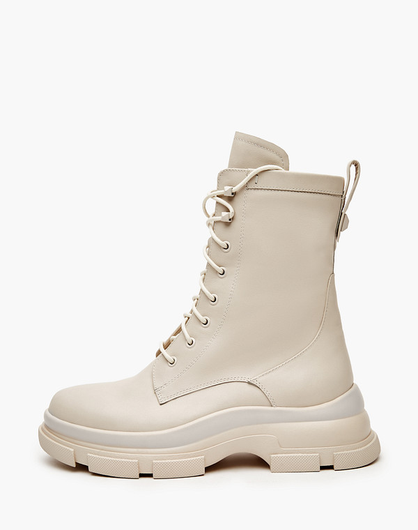 233-3201934-7137M Ботинки женские нат.кожа/мех-нат.кожа беж, Mascotte