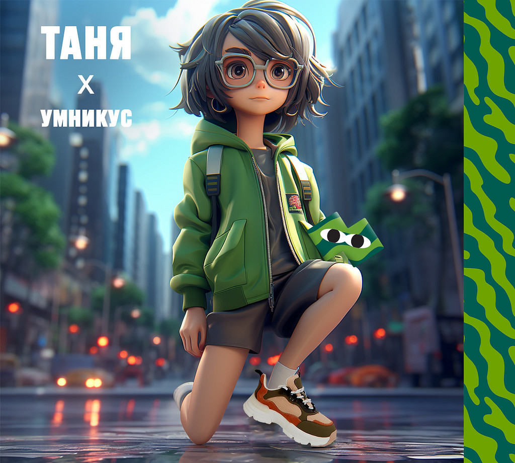 Девочка Таня и маскотикс Умникус