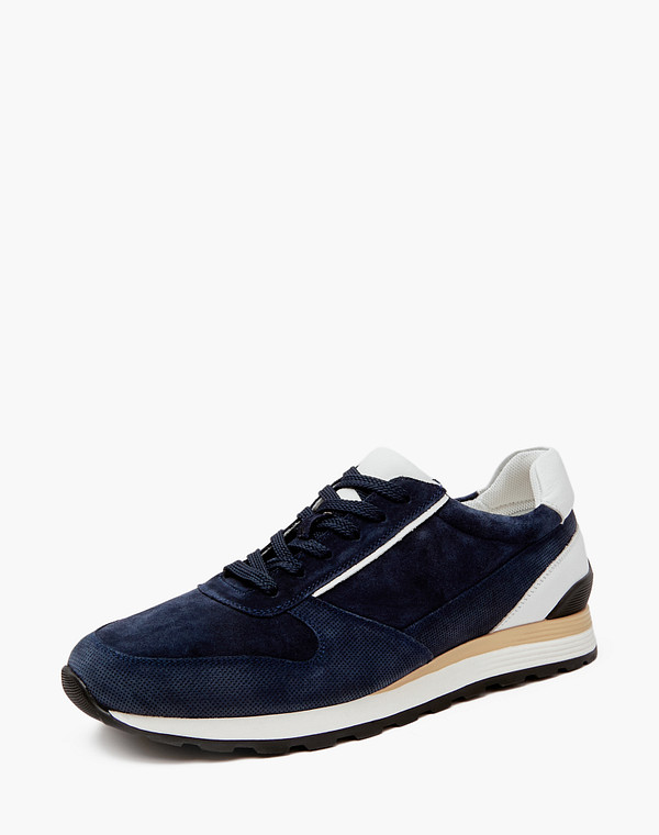 58-4131226-2230M Полуботинки для активного отдыха мужские велюр-нат.кожа/текстиль-нат.кожа темн-синий-бел, Mascotte