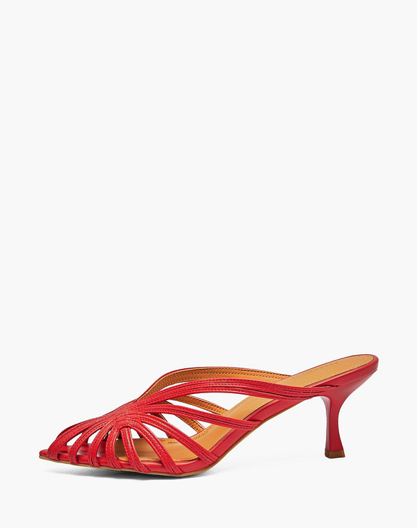 233-6103014-6545M Туфли летние женские нат.кожа/нат.кожа красн, Mascotte