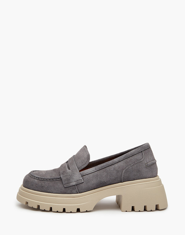 25-510411-0210 Туфли женские велюр/нат.кожа темн-сер, Mascotte