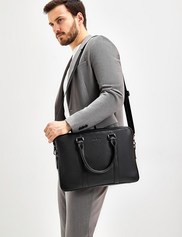 Черный мужской портфель MASCOTTE 602-3121-102 | ракурс 1