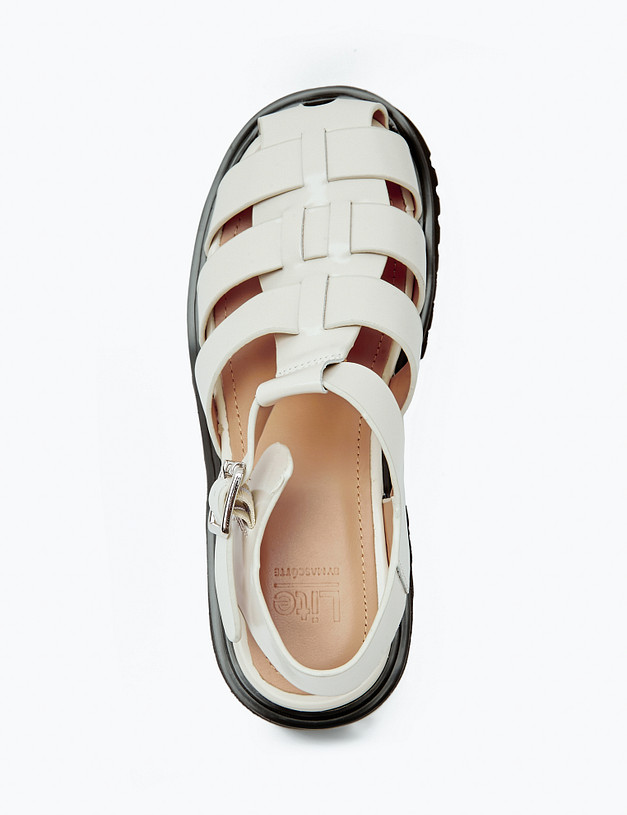 Молочные женские сандалии MASCOTTE 58-411811-0101 | ракурс 5