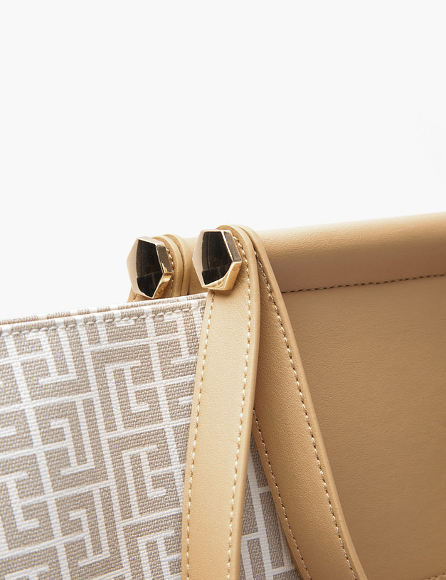Бежевая женская сумка с принтом MASCOTTE 602-2102-601 | ракурс 6