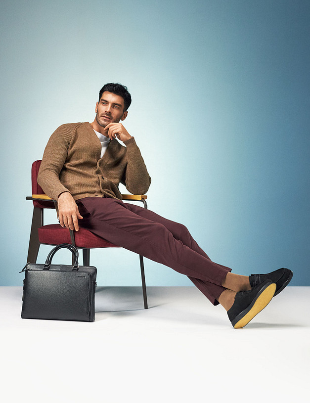 Черные мужские полуботинки из нубука MASCOTTE 128-314911-3320M | ракурс 1