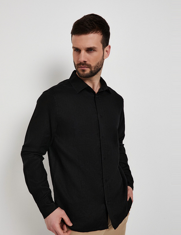 Черная мужская рубашка MASCOTTE 834-6102-2702 | ракурс 3