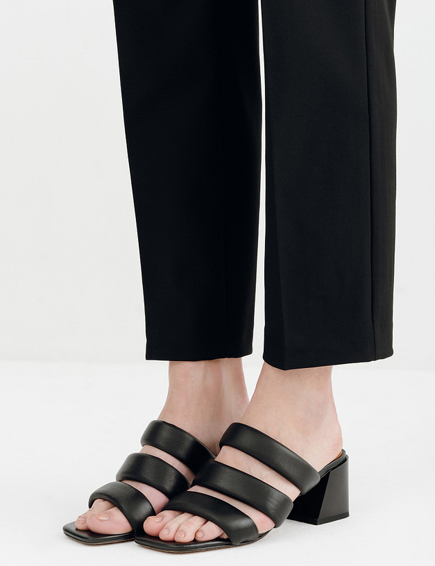 Черные женские мюли из кожи MASCOTTE 233-411811-0502 | ракурс 2