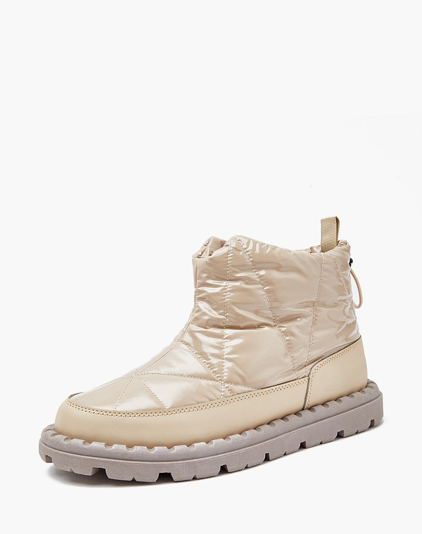 128-321853-0208 Ботинки женские текстиль-и.кожа/шерсть беж, Mascotte