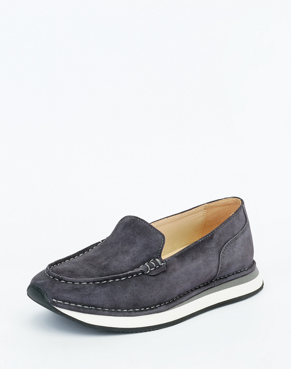 22-2145612-3656M Туфли женские велюр/нат.кожа серый, Mascotte