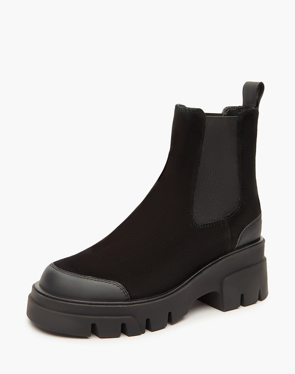 233-321721-0602 Ботинки женские велюр-нат.кожа/ворсин черн, Mascotte