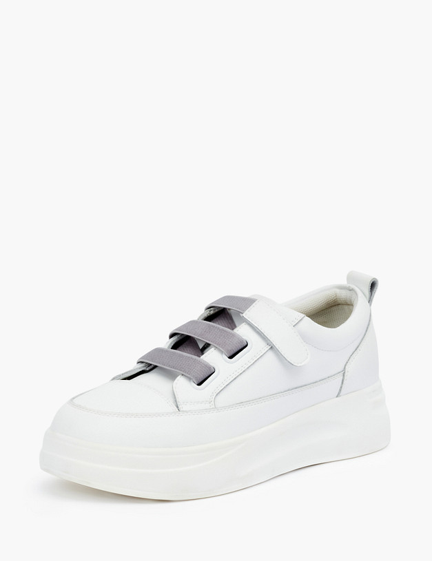 Белые женские кеды на высокой подошве MASCOTTE 234-211721-0606 | ракурс 3