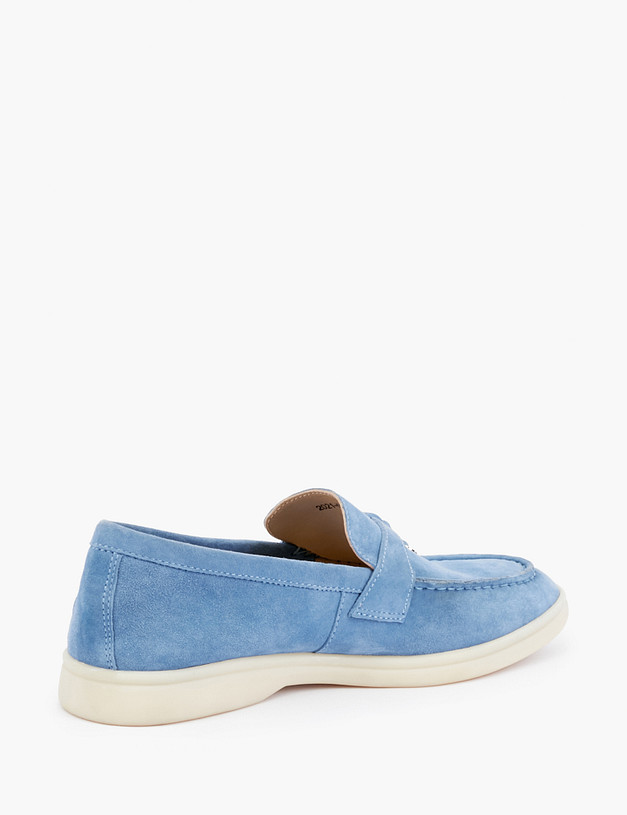 Небесно-голубые женские лоферы из велюра MASCOTTE 11-110311-0611 | ракурс 3