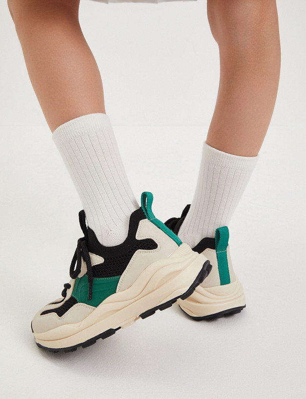 Молочные детские кроссовки с сетчатыми вставками MASCOTTE 234-413721-0604 | ракурс 2