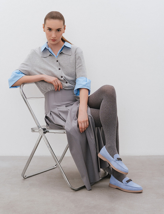 Голубые женские лоферы MASCOTTE 22-5160513-3662M | ракурс 1