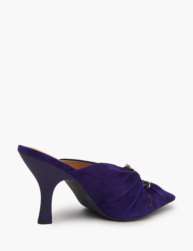 Темно-фиолетовые женские мюли на каблуке MASCOTTE 175-5163211-0603 | ракурс 5