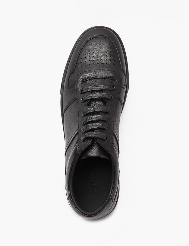 Черные мужские кеды из кожи MASCOTTE 175-4132011-8400M | ракурс 4