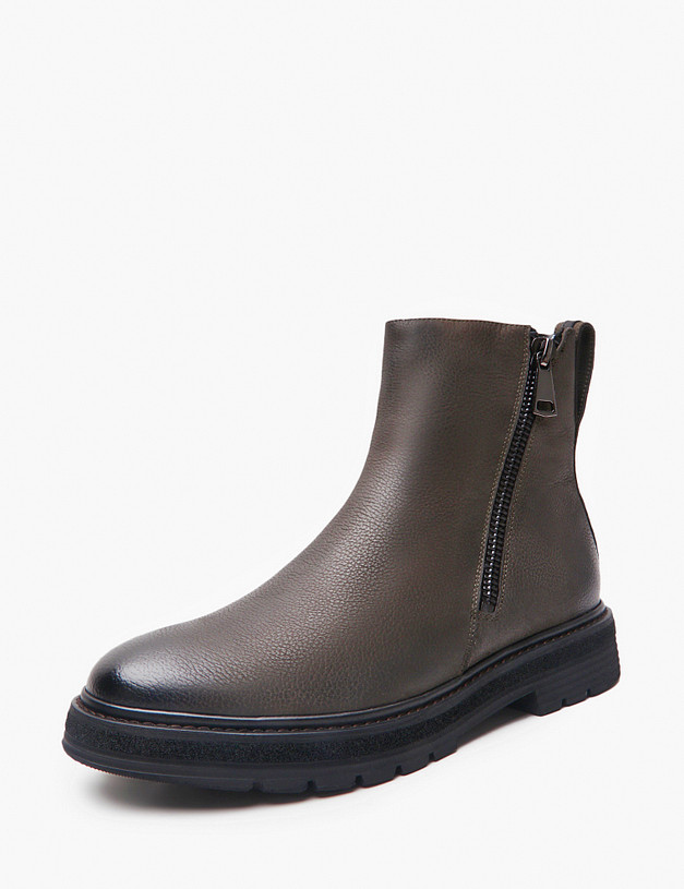 Мужские зимние ботинки цвета хаки MASCOTTE 175-423631-0304 | ракурс 3