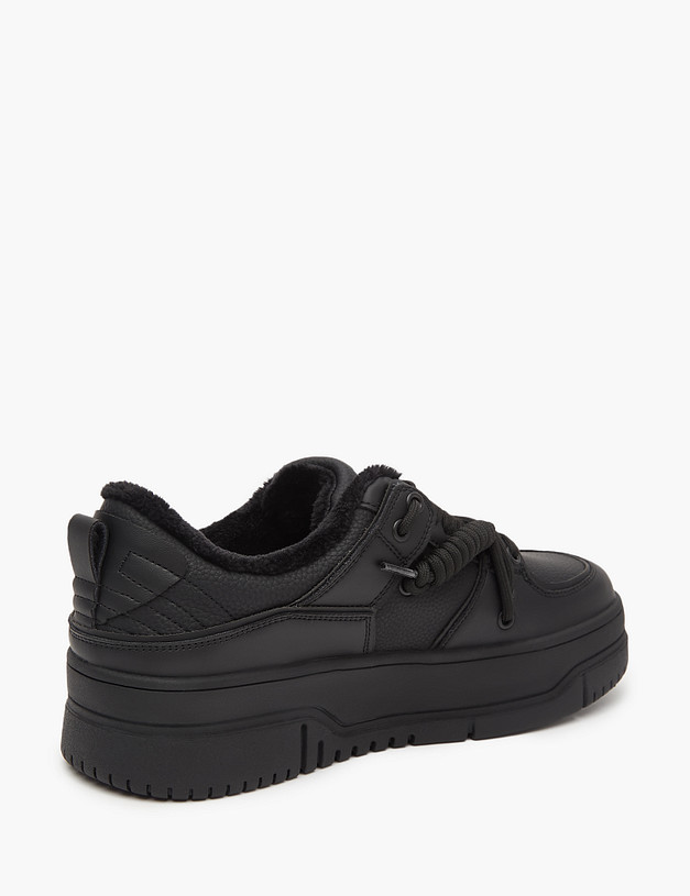 Черные женские кеды на платформе MASCOTTE 234-323822-0602 | ракурс 3