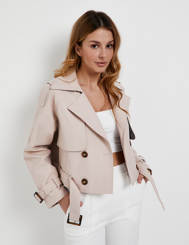 Розовый женский тренч MASCOTTE 974-5113-2406 | ракурс 2 Розовый женский тренч MASCOTTE 974-5113-2406 | ракурс 2