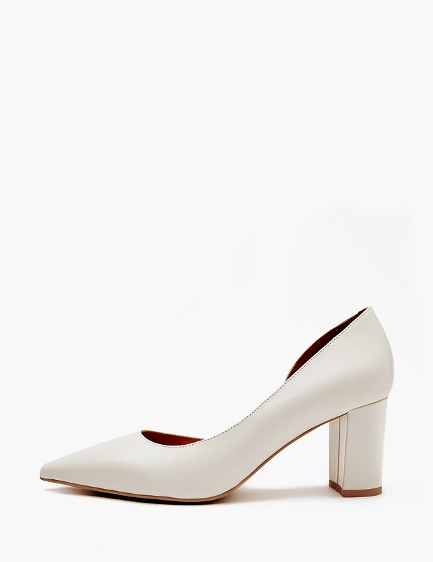 Молочные женские туфли на устойчивом каблуке MASCOTTE 172-4122712-6536M | ракурс 3