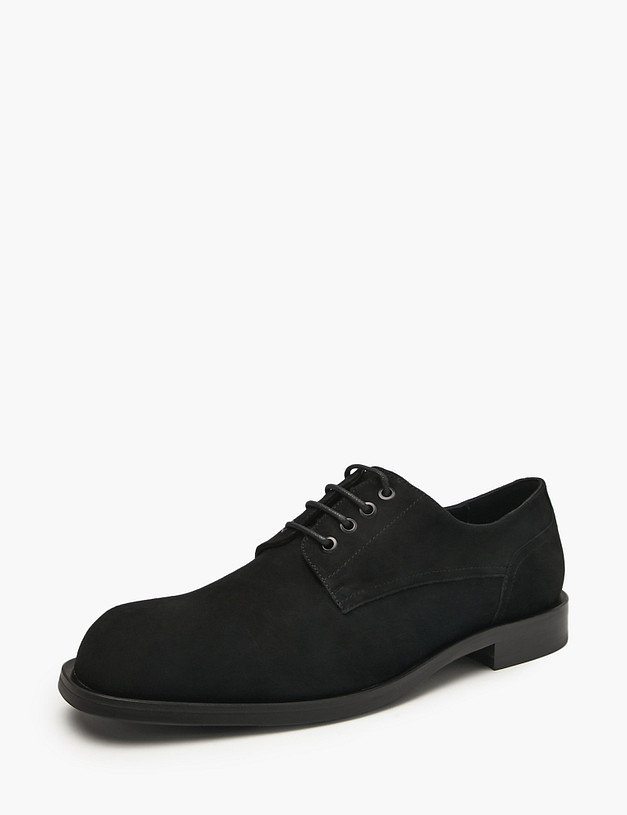 Черные мужские дерби из велюра MASCOTTE 175-520711-0602 | ракурс 2