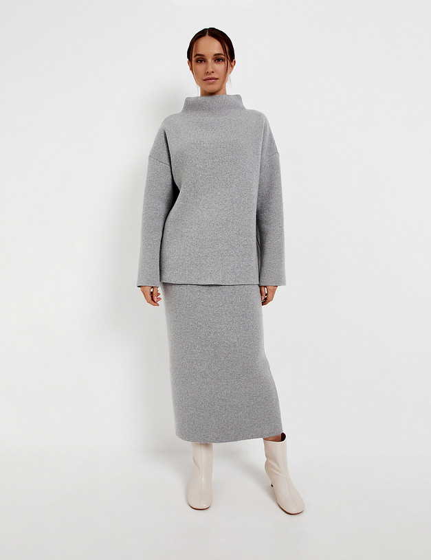 Серый женский шерстяной костюм MASCOTTE 990-5203-7510 | ракурс 1