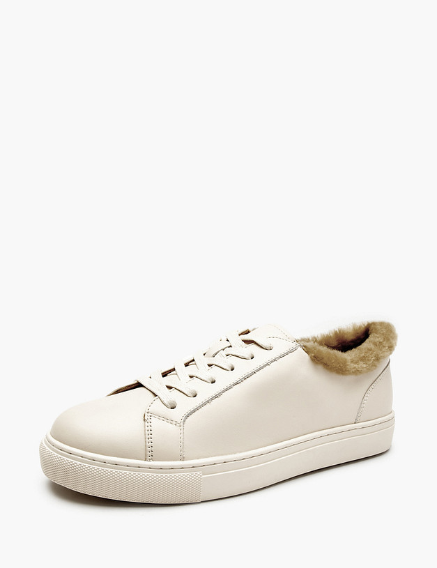 Молочные женские кеды на меху MASCOTTE 22-41204315-7168M | ракурс 3