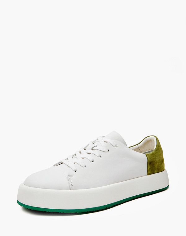 175-413513-0101/04 Полуботинки для активного отдыха мужские нат.кожа-велюр/нат.кожа бел-зелен, Mascotte