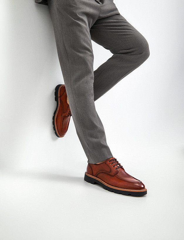 Коричневые мужские дерби из кожи MASCOTTE 58-3210915-0108 | ракурс 1