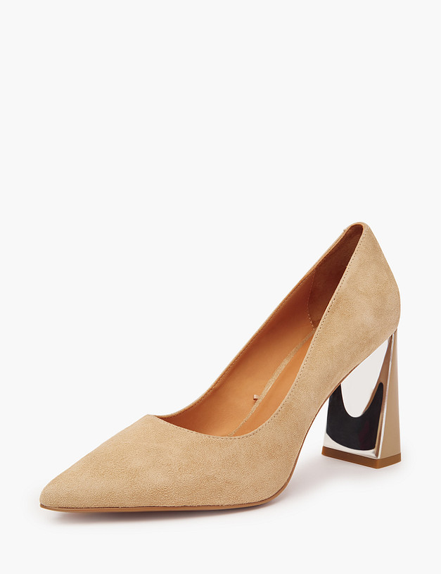 Бежевые женские туфли из велюра MASCOTTE 100-310711-4625M | ракурс 2