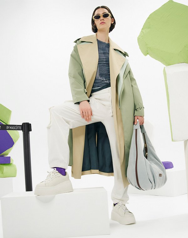 646-4103-210 Сумка женская текстиль-и.кожа/текстиль серый-корич, L, Mascotte Lite