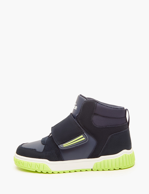 Синие кроссовки для мальчиков на липучке MASCOTTE 189-325021-0203 | ракурс 3