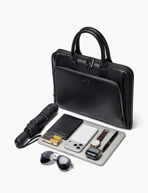 Черный мужской портфель MASCOTTE 622-6115-102 | ракурс 5