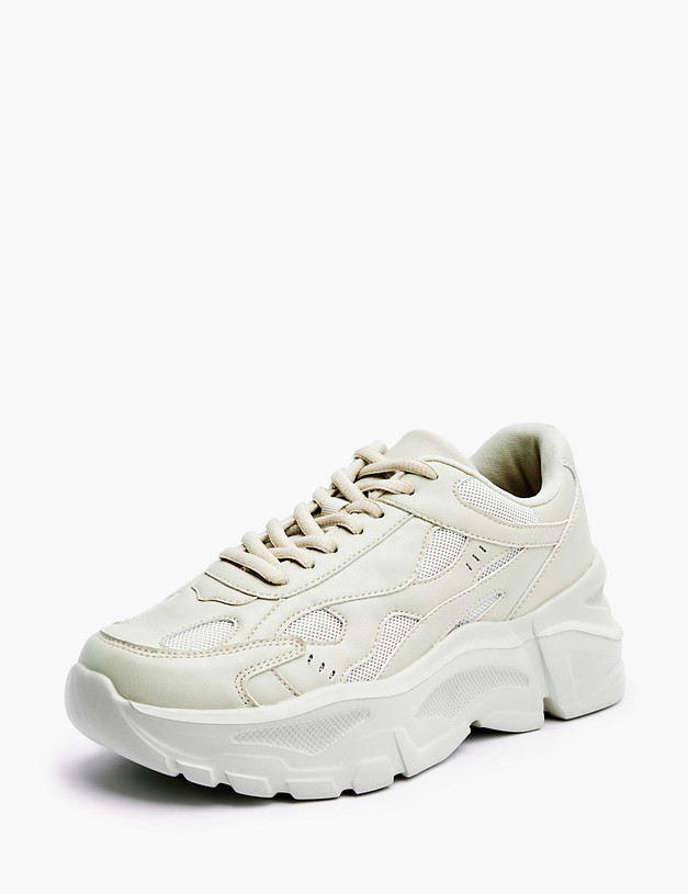 Бежевые массивные женские кроссовки MASCOTTE 151-310121-0608 | ракурс 2