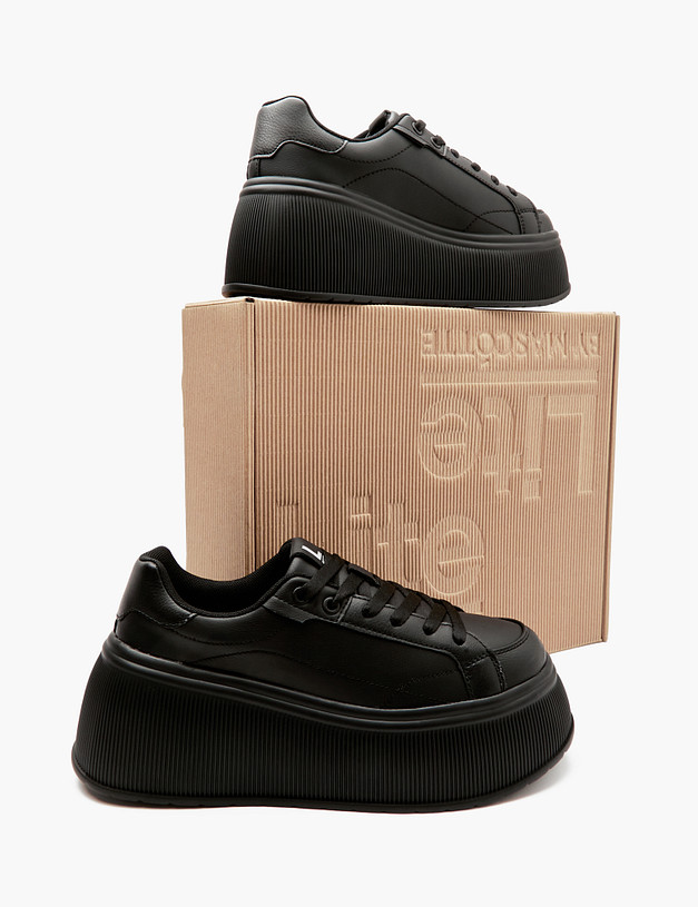 Черные женские кеды на платформе MASCOTTE 64-411721-0602 | ракурс 8