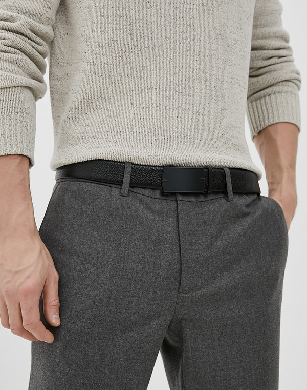 727-0209-102 Ремень муж. нат.кожа черн, Mascotte