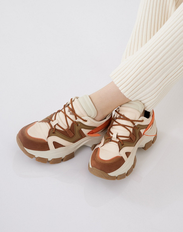 64-110121-0209 Полуботинки для активного отдыха женские велюр-и.кожа/текстиль рыж-беж, Mascotte Lite