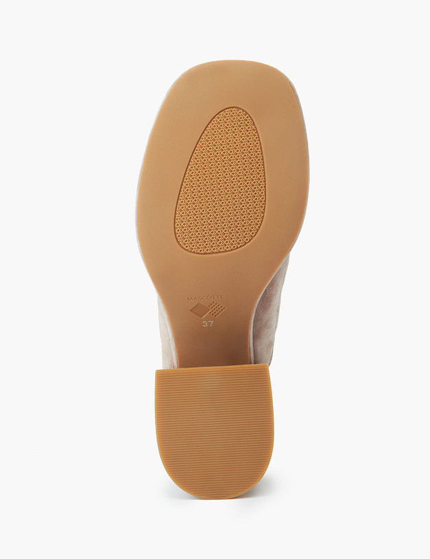 Бежевые велюровые женские сабо MASCOTTE 233-314411-3602M | ракурс 7
