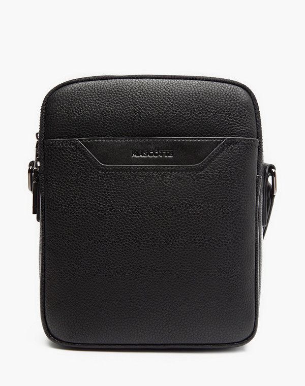 604-3111-102 Сумка мужская нат.кожа-и.кожа/текстиль черн, S, Mascotte